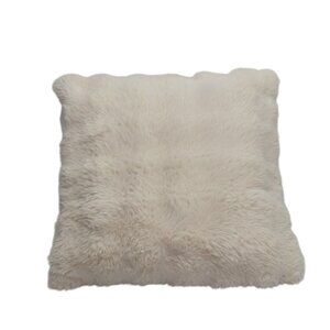 Faux Fur Throw Pillow Decorative Ivory White Utopia Bedding 20x20
